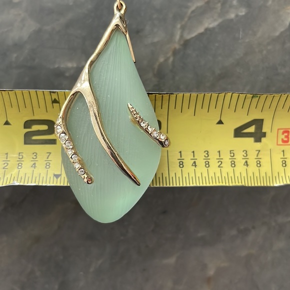 Alex Bittar Blue Teal Seafoam Lucite Crystal Encrusted Gold Branch Drop Earrings - Picture 13 of 15